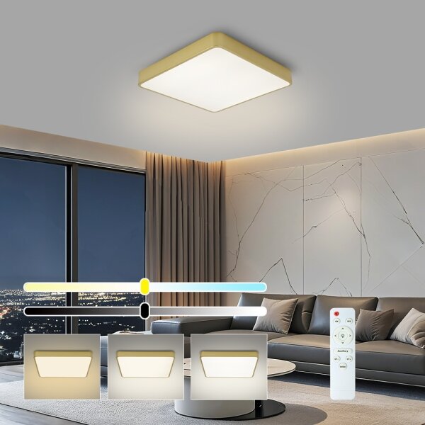 Brilagi-LED Димируем плафон POOL LED/48W/230V 3000-6000K 50x50 см златист+с дистанционно управление