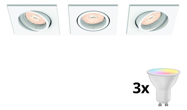 Philips 50193/31/PN - Комплект 3x LED RGBW, димируеми вградени осветителни тела, 1x GU10/4,8W/230V, бяло + дистанционно управление