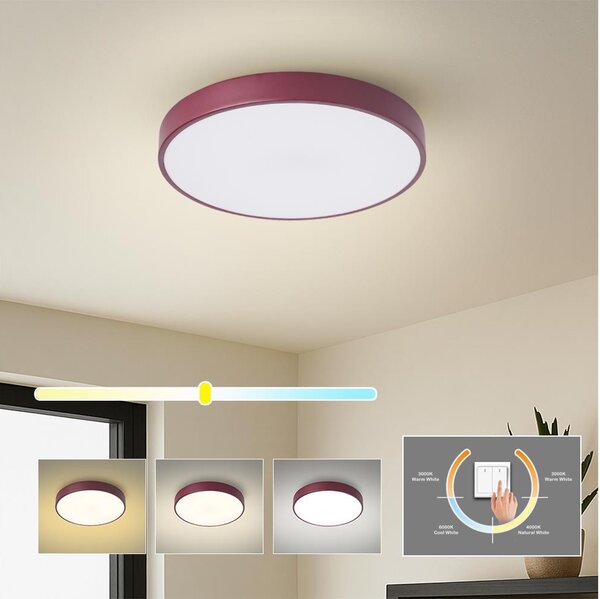 Brilagi - LED таванно осветително тяло POOL LED/36W/230V 3000/4000/6000K 30 cm бордо