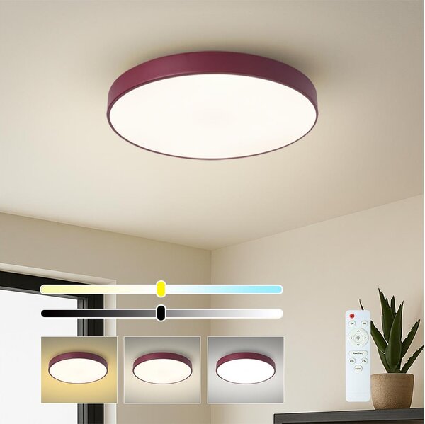 Brilagi-LED Димируемо таванно осветително тяло POOL LED/48W/230V 3000-6000K 40 cm бордо+ДУ