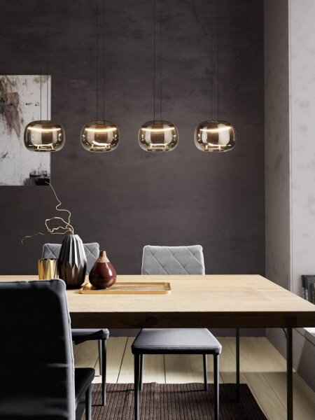 Eglo 390433 - димируем полилей на кабел HORTUNAS 4xLED/5,8W/230V черен/димчат