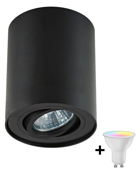 Zuma Line 20038-BK-N - LED RGBW димируемо точково осветително тяло RONDOO 1xGU10/4,8W/230V черно + дистанционно управление