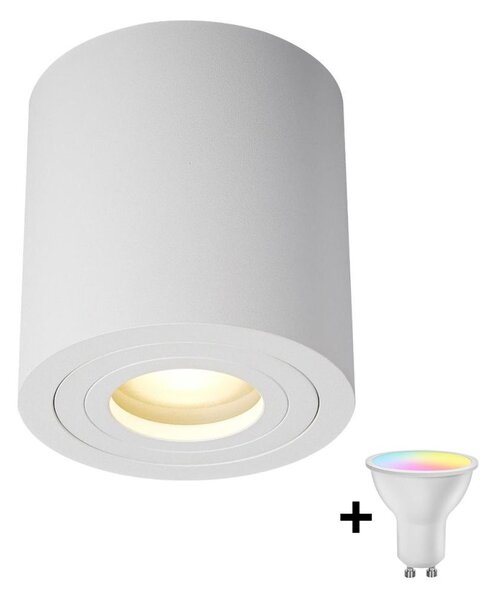 Zuma Line ACGU10-158-N - LED RGBW димируемо точково осветително тяло 1xGU10/4,8W/230V IP44 бяло + дистанционно управление