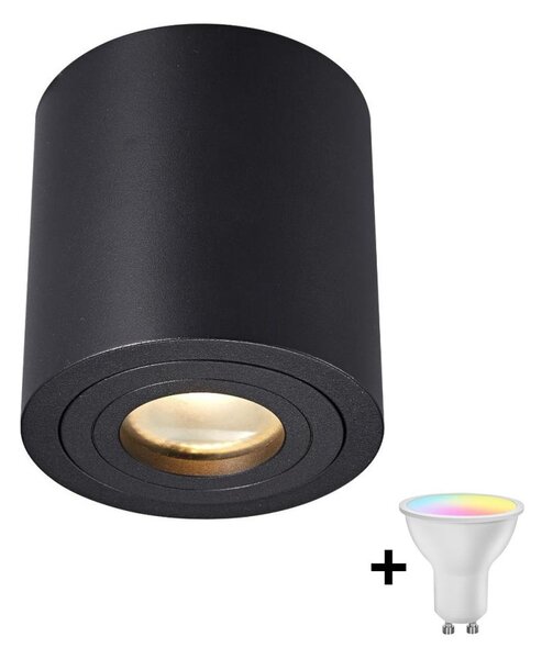Zuma Line ACGU10-159-N - LED RGBW димиращо точково осветително тяло 1xGU10/4,8W/230V IP44 черно + дистанционно управление