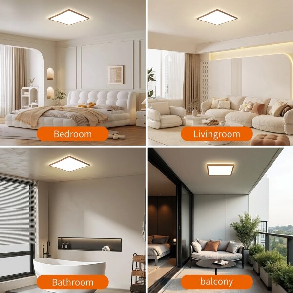 Brilagi - ултра тънко LED таванно осветително тяло за баня 24W/230V 42x42 cm розово злато IP54