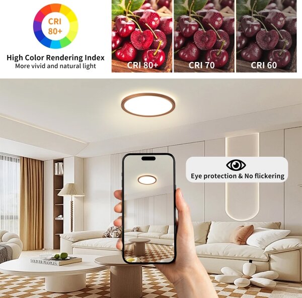 Brilagi - ултратънък LED плафон за баня, 12 W, 230 V, Ø 22,5 см, розово злато, IP54