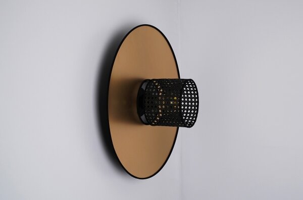 Duolla - Аплик TOKYO RATTAN 1xE27/15W/230V Ø 50 см златист/черен