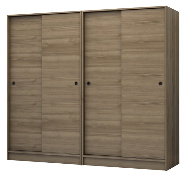 Четирикрилен гардероб Regio TopMebel с плъзгащи врати в цвят орех 200x60x181cm