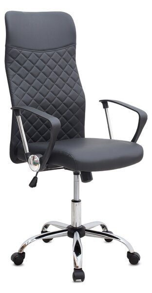 Офис стол Novaro TopMebel с PU кожа в черен цвят 61x68x111/121cm