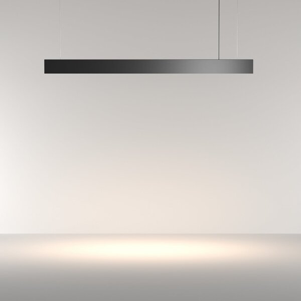 Maytoni LED висяща лампа Basis, черна, CCT, дължина 112,5 cm, Затъмняване, Черен, Дневна/трапезария, Алуминий, Модерен