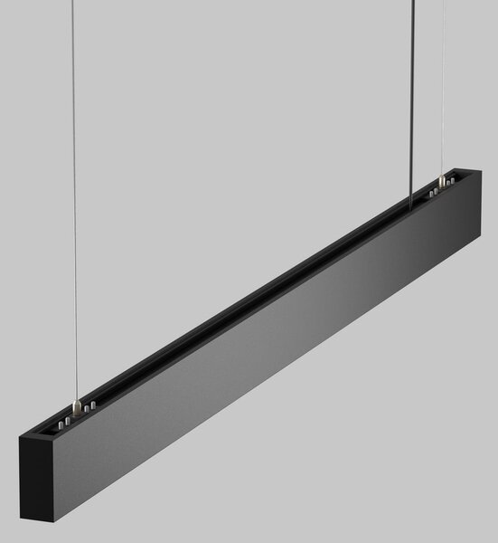Maytoni LED висяща лампа Basis, черна, CCT, дължина 112,5 cm, Затъмняване, Черен, Дневна/трапезария, Алуминий, Модерен