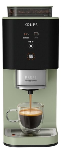 Кафеавтомат Krups SA401LE0, 1370W, 15 bar, 1.8 л. обем на резервоара, 3 настройки на температурата, 5 настройки на мелачката, Milk Maestro технология, зелен