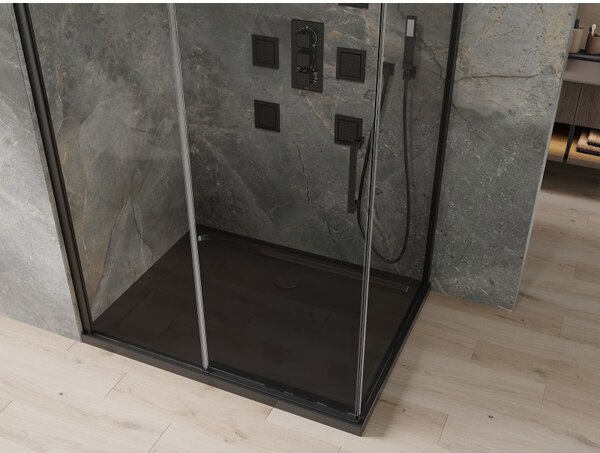 Mexen Omega разтегателна душ кабина 100 x 80 см, прозрачна, черна + плосък