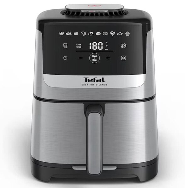 Фритюрник с горещ въздух Tefal EY552DE0, 5 л. вместимост, 10 програми, система Easy Clean & Store, 1670W