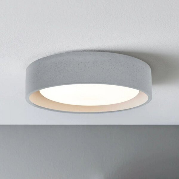 Beacon Lighting Таванна лампа Uno, сива, бетон, Ø 27 см, GX53, Затъмняване, Сив, Дневна/трапезария, Бетон