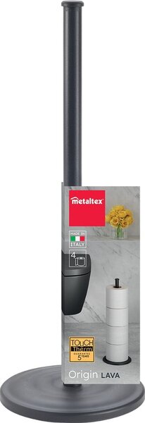 Матово черна стоманена поставка за тоалетна хартия Lava – Metaltex