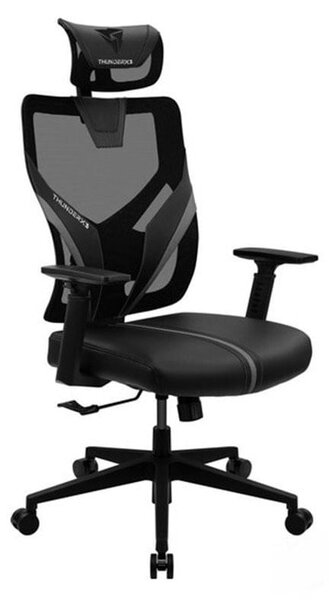 Геймърски стол ThunderX3 YAMA1 (GAGC-225), до 150кг. макс тегло, еко кожа, газов амортисьор, коригиране на височината, черен