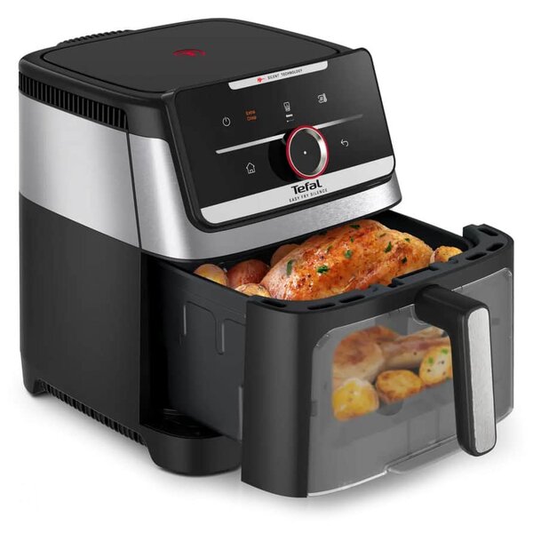 Фритюрник с горещ въздух Tefal Easy Fry Silence, 7 л. вместимост, 11 програми, незалепващо керамично покритие, автоматично изключване