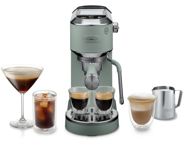 Кафемашина еспресо DeLonghi Dedica Duo, 15bar, Thermoblock система, зелена