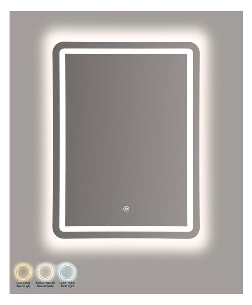 Стенно огледало със светлина 60x80 cm Simple – Mauro Ferretti