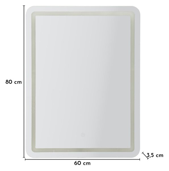 Стенно огледало със светлина 60x80 cm Simple – Mauro Ferretti