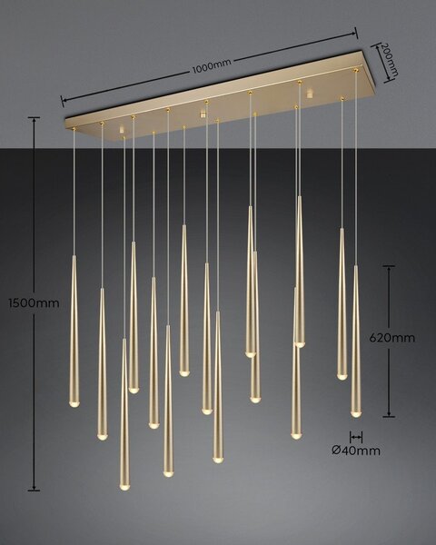 LED висящо осветително тяло в златист цвят Cala – Trio Select