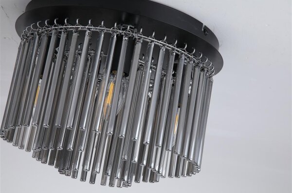 Searchlight 55620-320SM - Плафон SWIZZLE 5xE14/60W/230V Ø32 см, опушено стъкло
