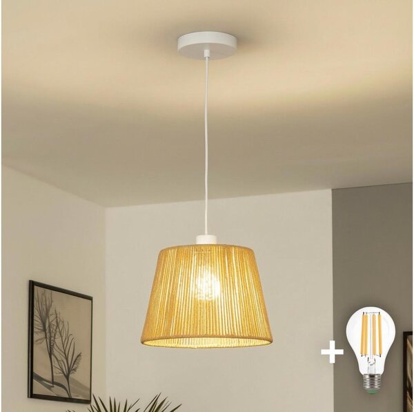 Brilagi - LED полилей на кабел CERIA BOHO 1xE27/40W/230V Ø 28 см кафяв