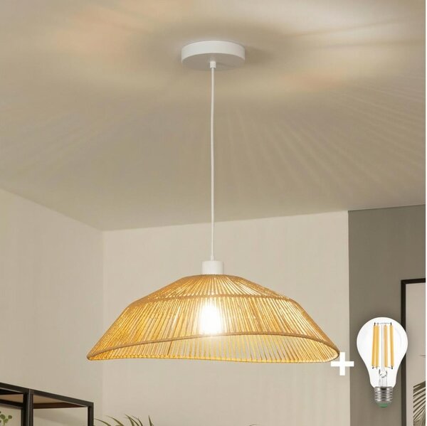 Brilagi - LED полилей на кабел CERIA BOHO 1xE27/40W/230V Ø 50 см, кафяв