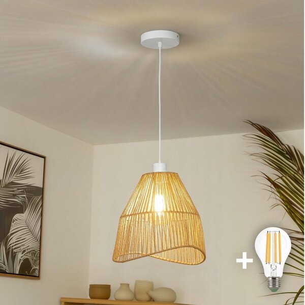 Brilagi - LED полилей на кабел CERIA BOHO 1xE27/40W/230V Ø 30 см кафяв