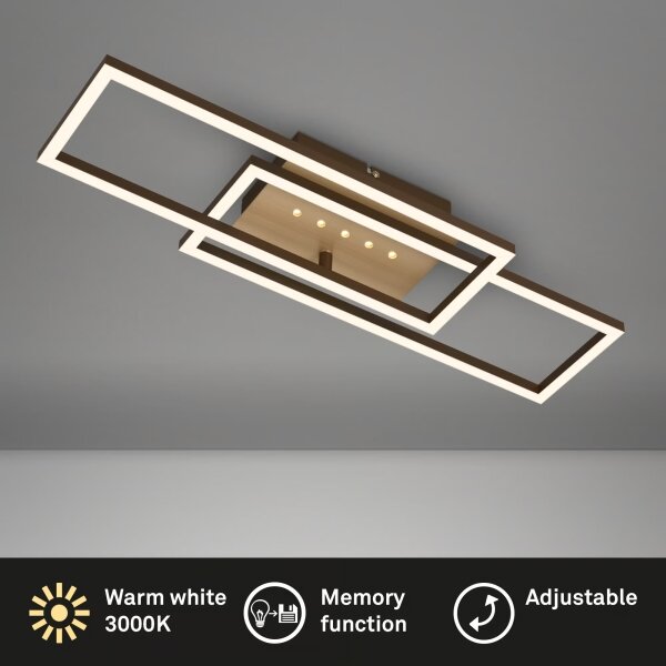 Brilo - Димируем LED таванен плафон LED/30W/230V 3000K кафяв