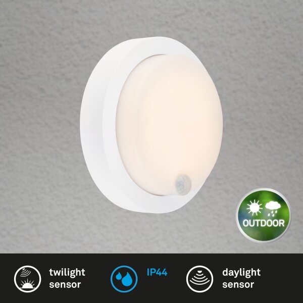 Brilo - LED презареждаемо външно стенно осветително тяло със сензор LED/4W/5V 4400 mAh IP44 бяло