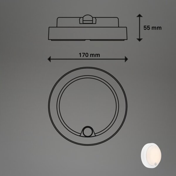 Brilo - LED презареждаемо външно стенно осветително тяло със сензор LED/4W/5V 4400 mAh IP44 бяло