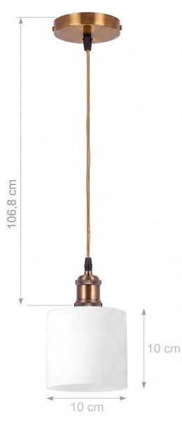 BRILAGI - LED полилей на кабел RETRO GLASS 1xE27/60W/230V Ø 10 см златист/бял