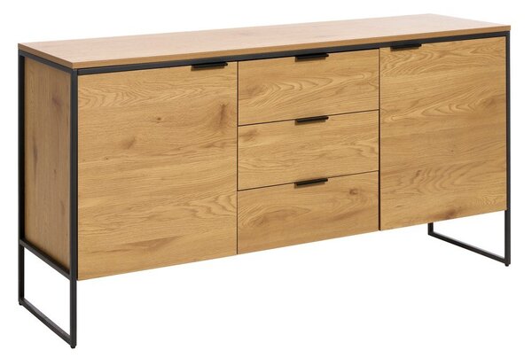 Скрин от декор от дъб в естествен цвят 155x81x45 cm Cesura – Unique Furniture