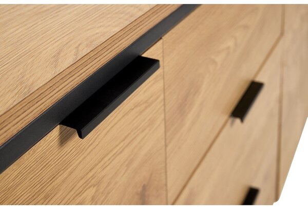 Скрин от декор от дъб в естествен цвят 155x81x45 cm Cesura – Unique Furniture