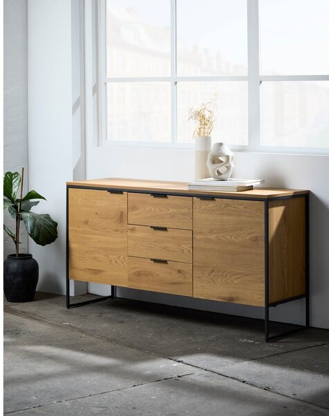 Скрин от декор от дъб в естествен цвят 155x81x45 cm Cesura – Unique Furniture