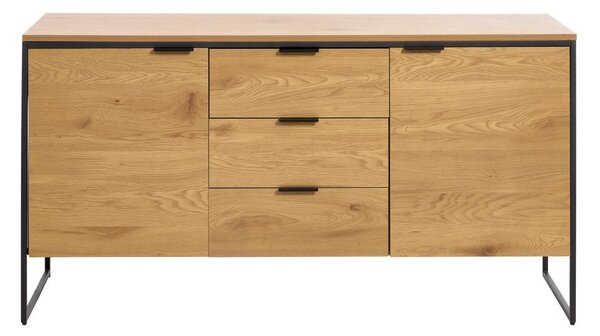 Скрин от декор от дъб в естествен цвят 155x81x45 cm Cesura – Unique Furniture