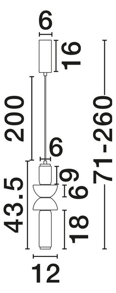 Сиво стъклено LED затъмняващо се висящо осветително тяло ø 12 cm Ulon – Nova Luce