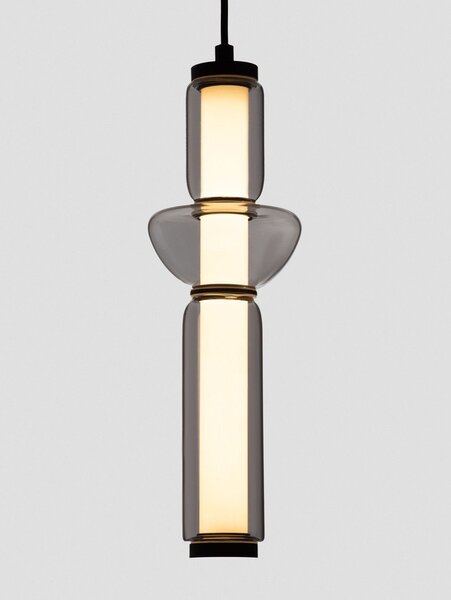 Сиво стъклено LED затъмняващо се висящо осветително тяло ø 12 cm Ulon – Nova Luce