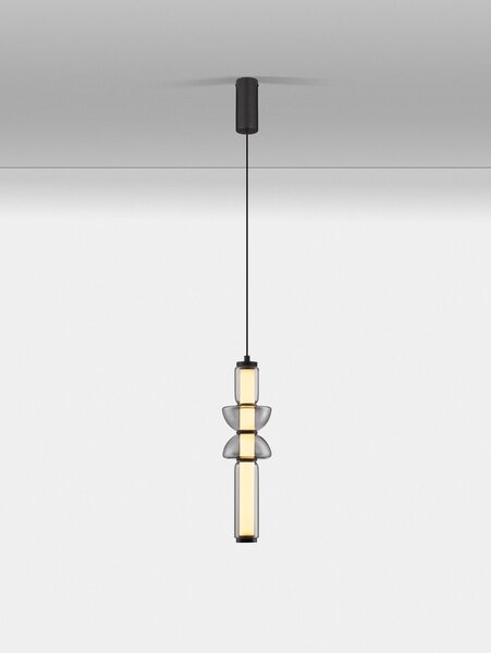 Сиво стъклено LED затъмняващо се висящо осветително тяло ø 12 cm Ulon – Nova Luce