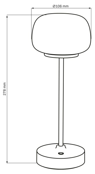 LED Димируема сензорна настолна лампа RIMINI LED/2W/5V USB 2000 mAh черен/бял