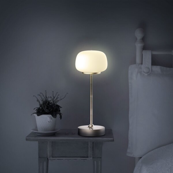 LED регулируема настолна лампа RIMINI LED/2W/5V USB 2000 mAh златна/бяла