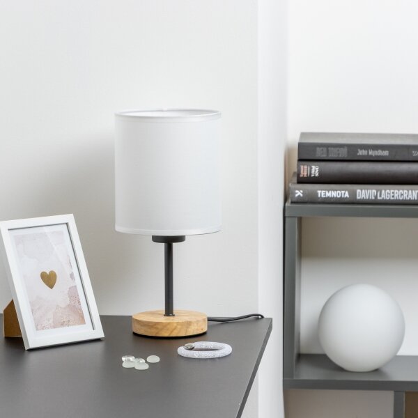 Brilagi - Настолна лампа NUBILA WOOD 1xE27/25W/230V дъб/бял