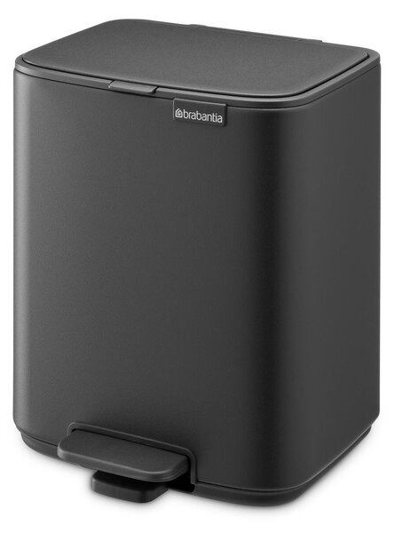 Тъмносиво стоманено кошче за боклук с педал 7 l Bo – Brabantia
