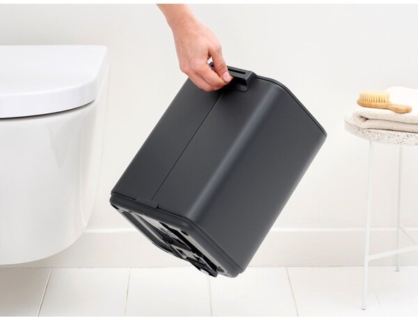 Тъмносиво стоманено кошче за боклук с педал 7 l Bo – Brabantia