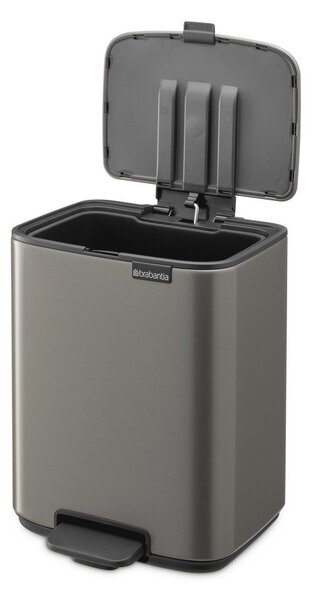 Сиво стоманено кошче за боклук с педал 7 l Bo – Brabantia