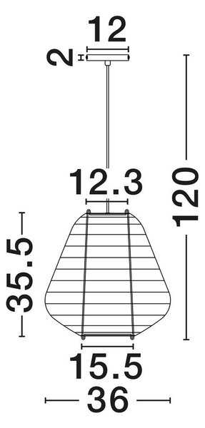 Бяло ленено висящо осветително тяло ø 36 cm Linnet – Nova Luce