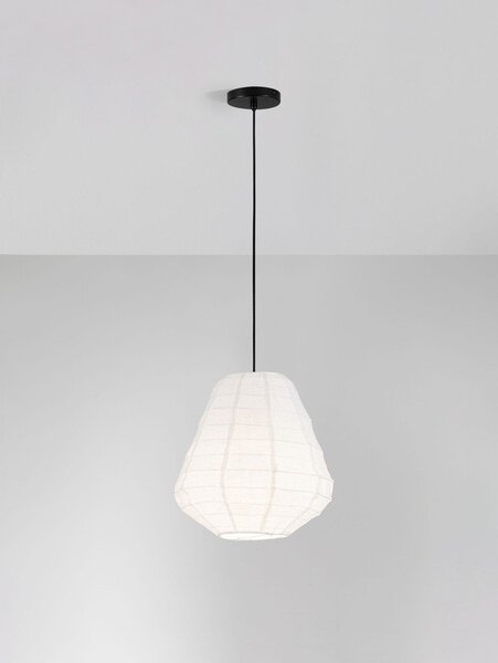 Бяло ленено висящо осветително тяло ø 36 cm Linnet – Nova Luce