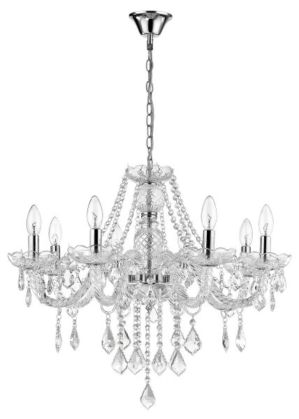 Полилей на верига CRISTALLO 8xE14/60W/230V лъскав хром